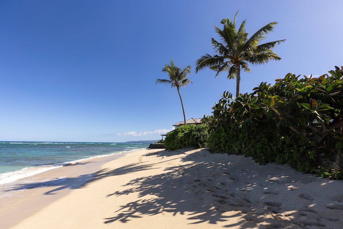The Main House exterior at La'au Paina Beachfront Estate on Oahu's North Shore